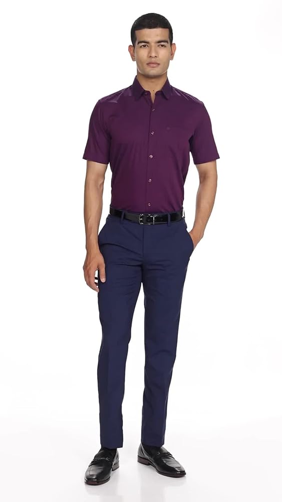 Peter England Men's Regular Fit Mid Rise Pants - Image 3