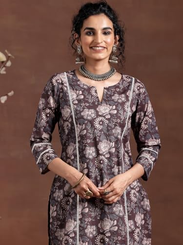 Libas Womens Printed Cotton Straight Kurta With Trousers - Authentic Libas Clothing | UrbanThreads - Image 5