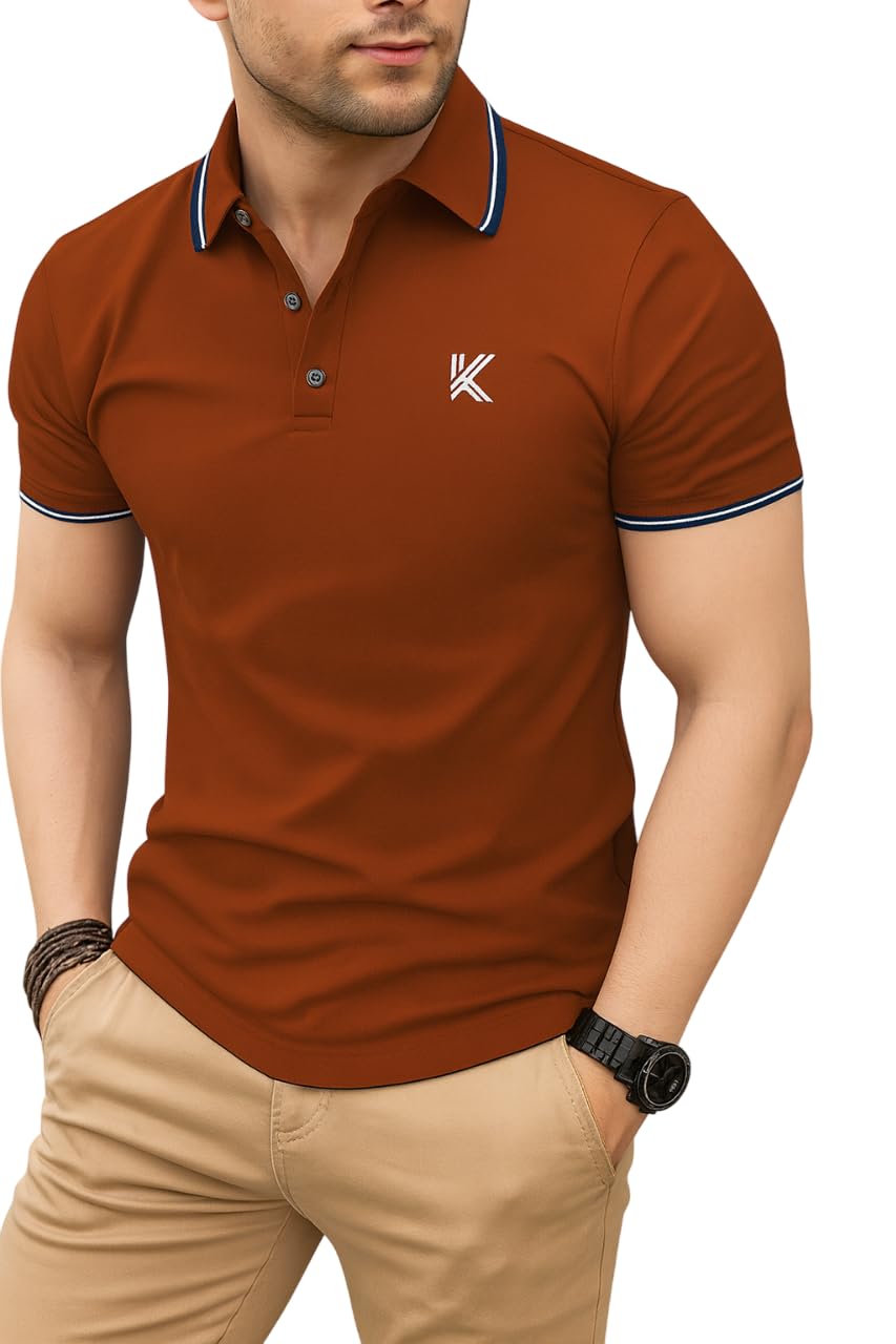 LERIYA FASHION Polo T-Shirt for Men – Cotton Short Sleeve Regular Fit Tee | Perfect for Golf, Travel - Authentic LERIYA Clothing | UrbanThreads