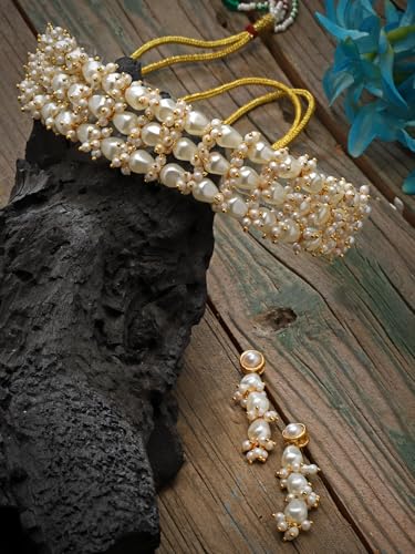 Shining Diva Traditional Pearl Necklace Set for Women - Image 5