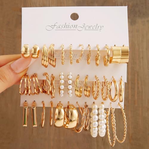 Shining Diva 18 Pairs Earring Set Western Earrings for Women - Image 3