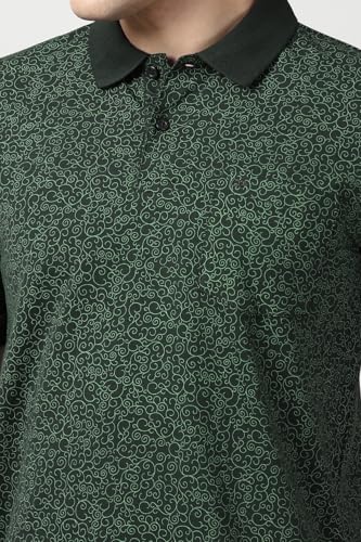 Peter England Men's Cotton Abstract Floral Print Polo Shirt - Image 5