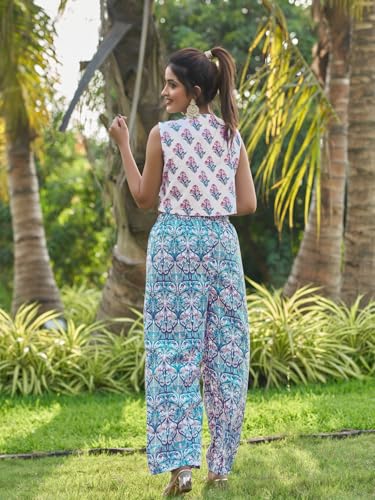 Leriya Fashion Women Rayon Printed Sleeveless Kurta Set | Kurta Set Sleeveless | Sleeveless Kurta Se - Authentic Leriya Clothing | UrbanThreads - Image 4
