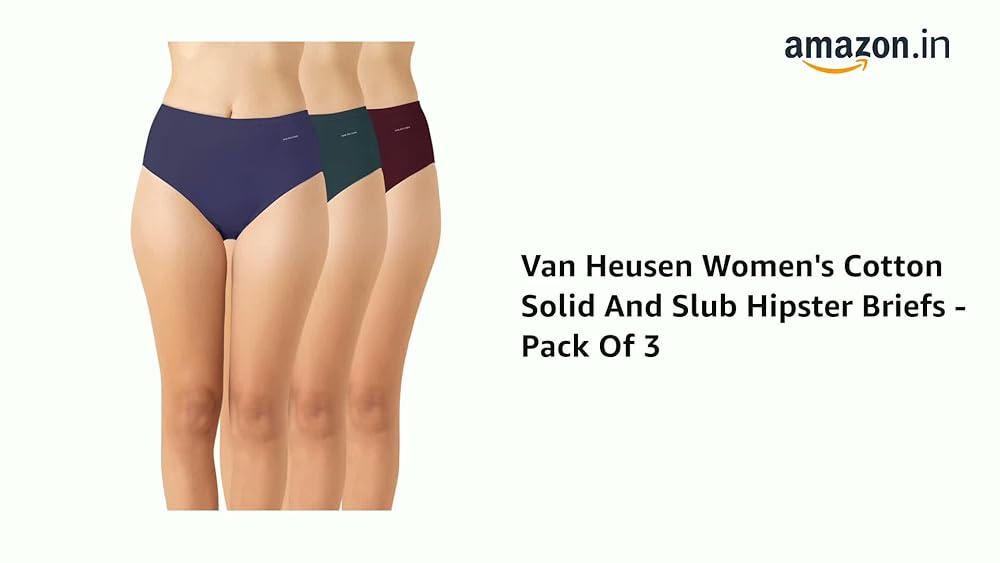 Van Heusen Women's Cotton Solid Slub Hipster Briefs Pack of 3 - Image 3