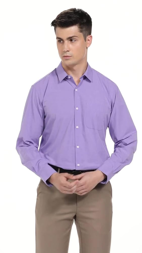 Peter England Men's Regular Fit Solid Shirt Cotton Rich - Image 3