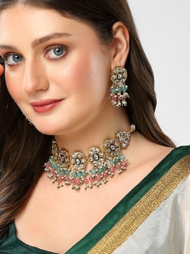 Shining Diva Kundan Pearl Necklace for Wedding Party - Image 3