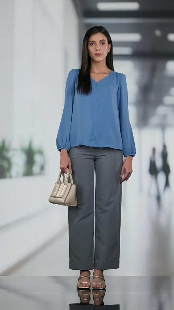 Allen Solly Women's 100% Polyester Regular Fit Shirt - Image 3