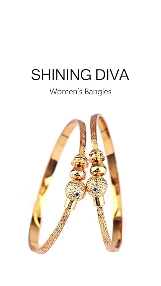 Shining Diva Set of 2 18k Gold Plated Adjustable Bracelets - Image 3