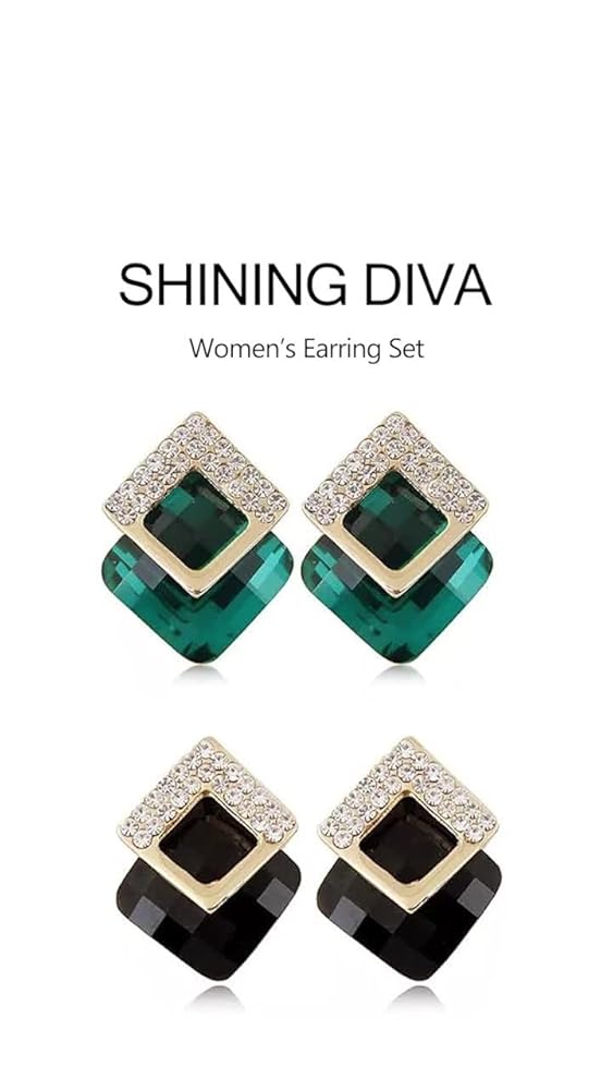 Shining Diva 18k Gold Plated Austrian Crystal Earrings Women - Image 3