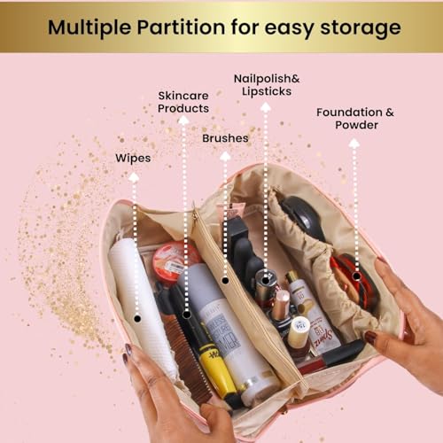 Prisha’s Art Studio Women’s Waterproof Leather Makeup Organizer - Image 3