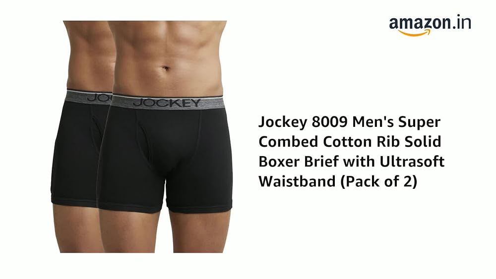 Jockey 8009 Men's Cotton Rib Boxer Briefs Pack of 2 - Image 3