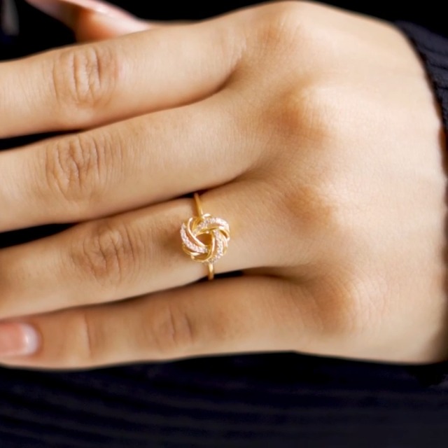 ZAVYA 925 Sterling Silver Modern Ring | Gold Plated Heartfelt Cubic Zirconia Gift Ideas-Women Ring | - Authentic ZAVYA Accessories | UrbanThreads - Image 4