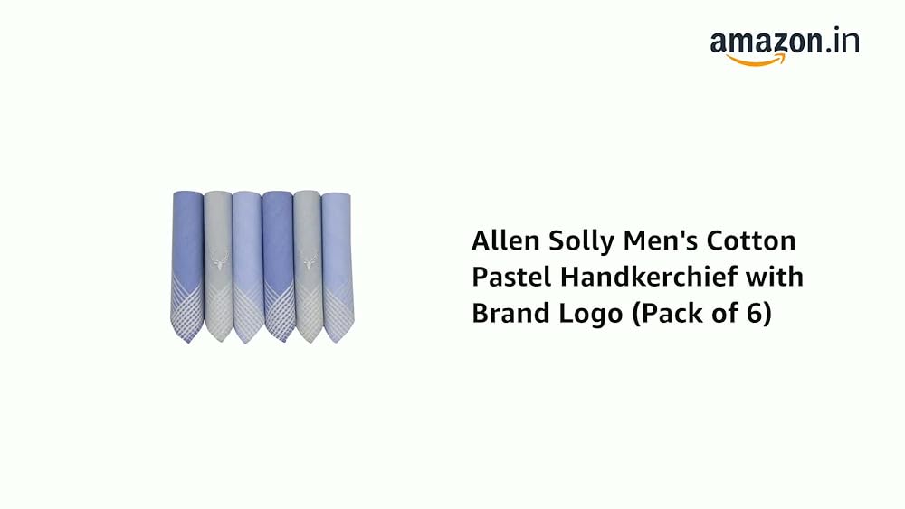 Allen Solly Men's Cotton Pastel Handkerchief Pack of 6 - Image 3