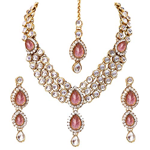 Shining Diva 18k Gold Plated Kundan Necklace Set for Women - Image 2