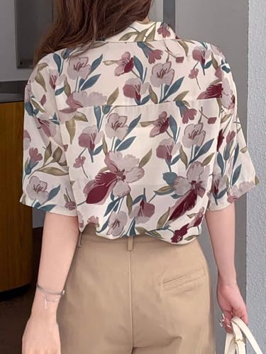 Leriya Fashion Women Crepe Oversized Shirt Korean Casual Short Sleeve Loose Fit Top | Summer Wear - Authentic Leriya Clothing | UrbanThreads - Image 4