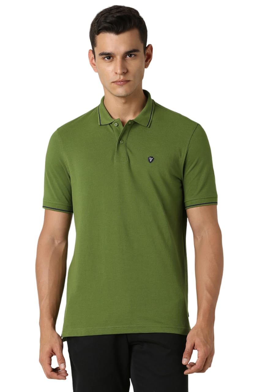 Van Heusen Men's Cotton Solid Regular Fit T-Shirt