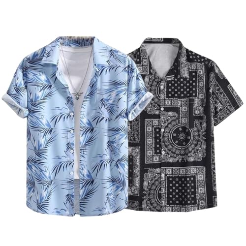 LERIYA FASHION Men's Rayon Shirt - Summer Button Down Shirts | Half Sleeve Printed |Formal |Casual S - Authentic LERIYA Clothing | UrbanThreads - Image 2