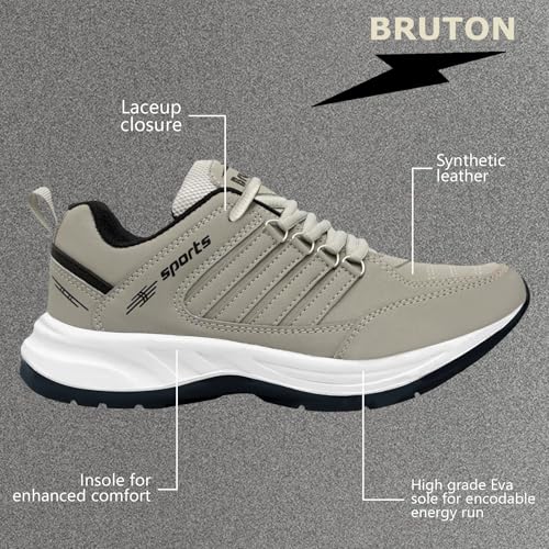 BRUTON EVA Lite Sport Shoes Running Shoes for Men- Grey - Authentic BRUTON Footwear | UrbanThreads - Image 5
