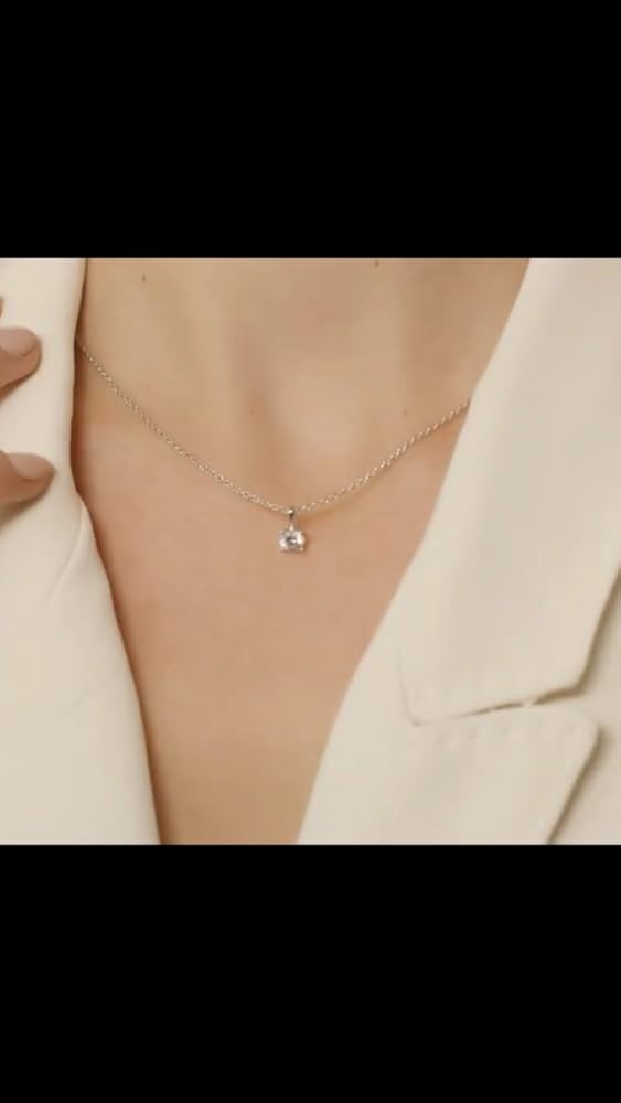 HighSpark 925 Silver Solitaire Pendant with Chain for Women - Image 4