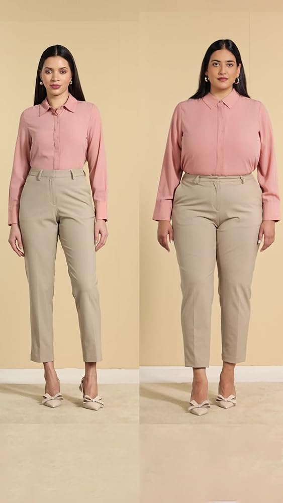 Symbol Women's Slim Fit 4-Way Stretch Formal Trousers - Image 3