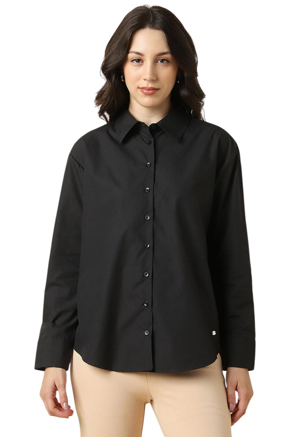 Allen Solly Women Polycotton Regular Fit Formal Shirt 3/4 Sleeve
