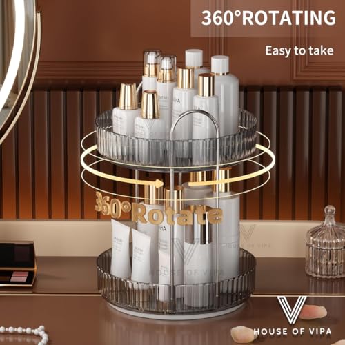 UrbanThreads 360° Rotating Makeup Organizer Box with Drawers - Image 4