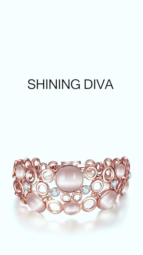 Shining Diva 18k Rose Gold Opal Bracelet for Girls and Women - Image 3