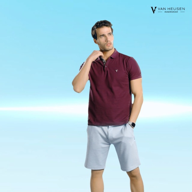 Van Heusen Men's Cotton Regular Fit Athleisure Ultra Soft Polo T-Shirt - Short Sleeve, Textured - Authentic Van Clothing | UrbanThreads - Image 4