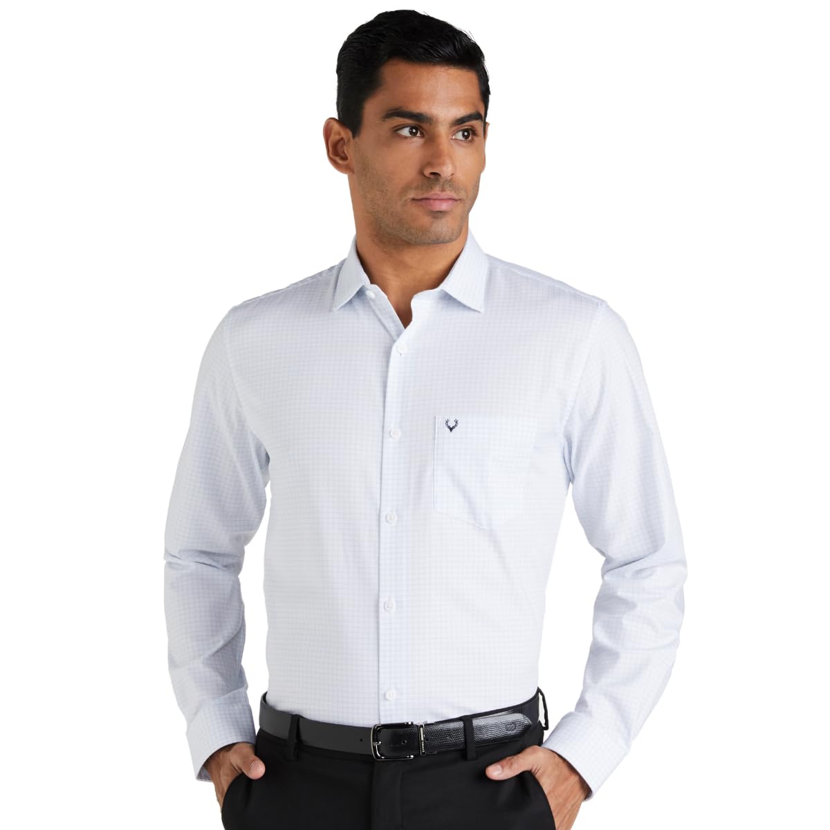 Allen Solly Men's Cotton Classic Fit Checkered Formal Shirt