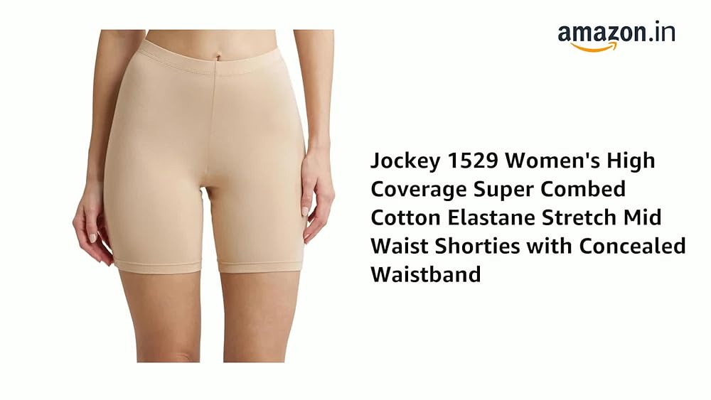 Jockey Women's High Coverage Cotton Elastane Mid Waist Shorties - Image 3