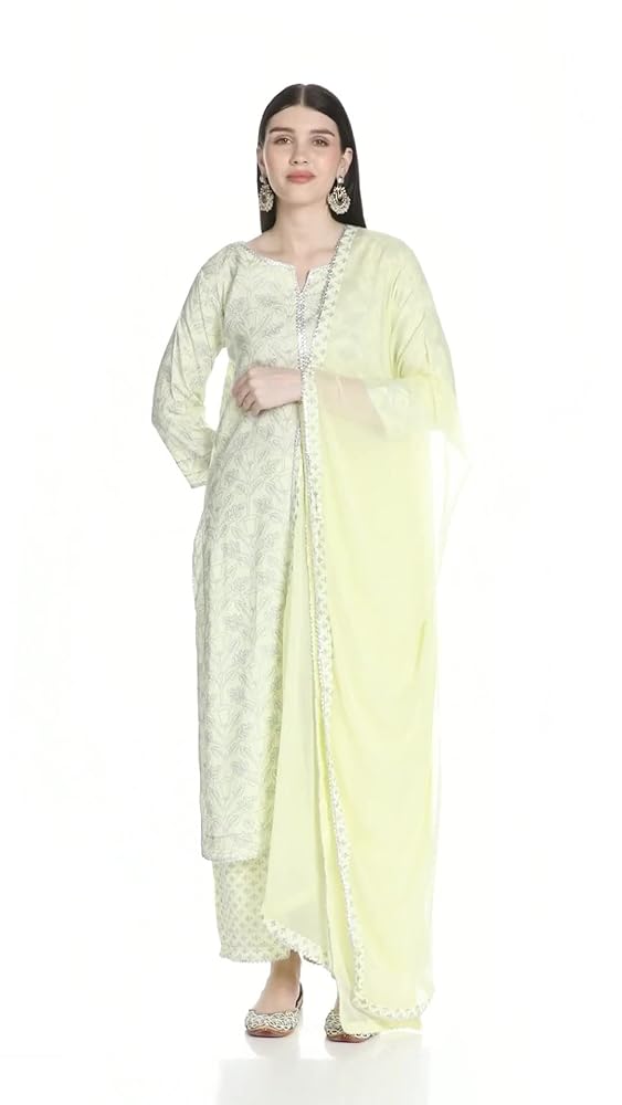Libas Womens Printed Rayon Straight Kurta With Palazzos and Dupatta - Authentic Libas Clothing | UrbanThreads - Image 3
