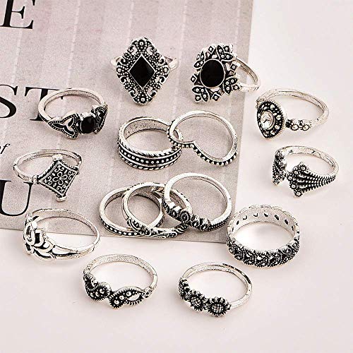 Urban Threads Boho Silver Midi Ring Set 15 Piece - Image 5
