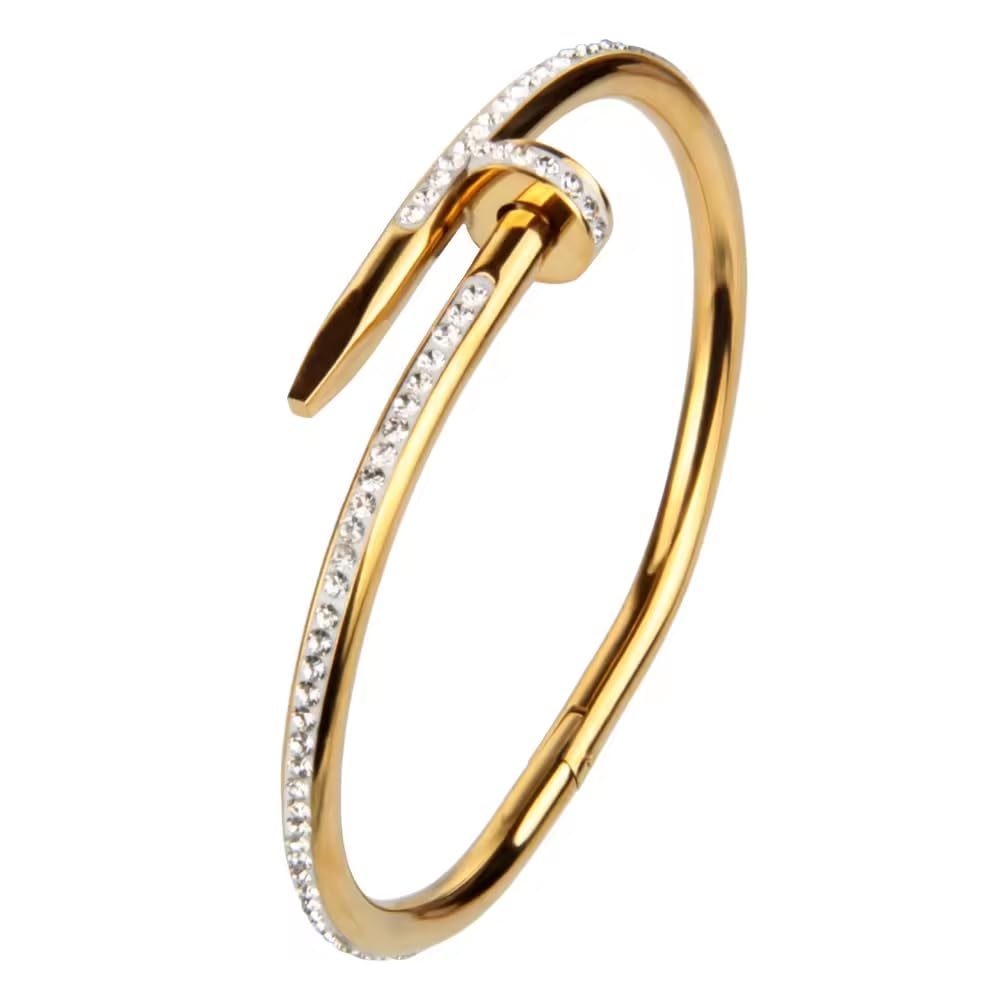 Shining Diva 18K Gold Plated Stainless Steel Crystal Bracelet