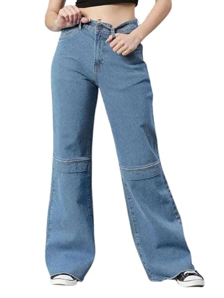 Leriya Fashion Baggy Jeans for Women | Wide Leg Jeans Women High Waist | Bell Bottom Jeans for Women - Authentic Leriya Clothing | UrbanThreads