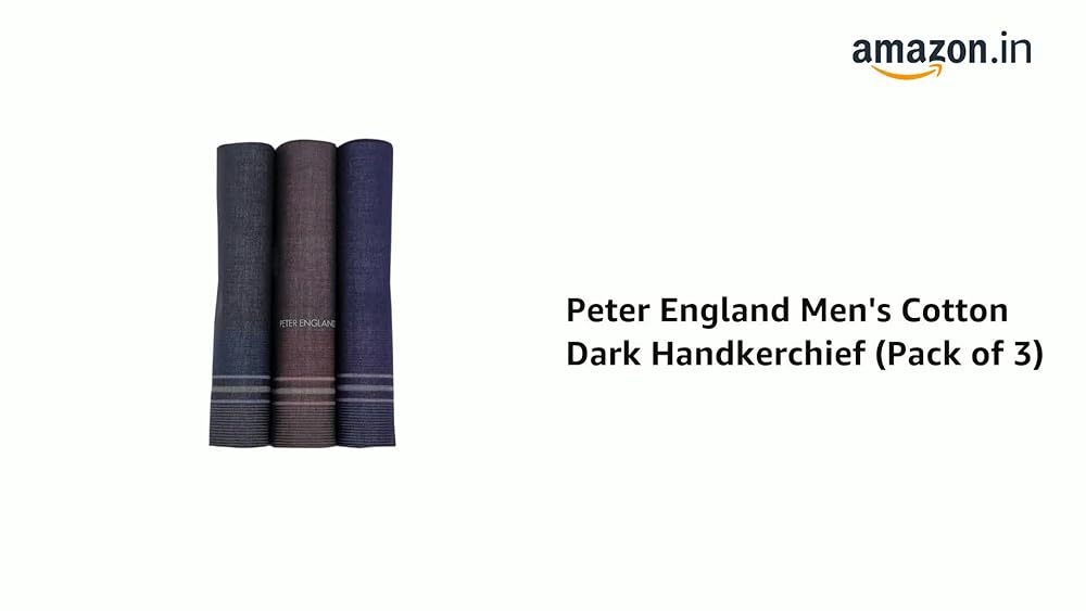 Peter England Men's Cotton Dark Casual Handkerchief Pack of 3 - Image 3