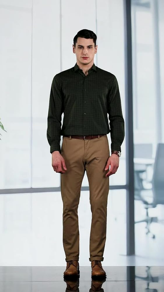 Peter England Men Polycotton Solid Slim Fit Shirt - Image 3