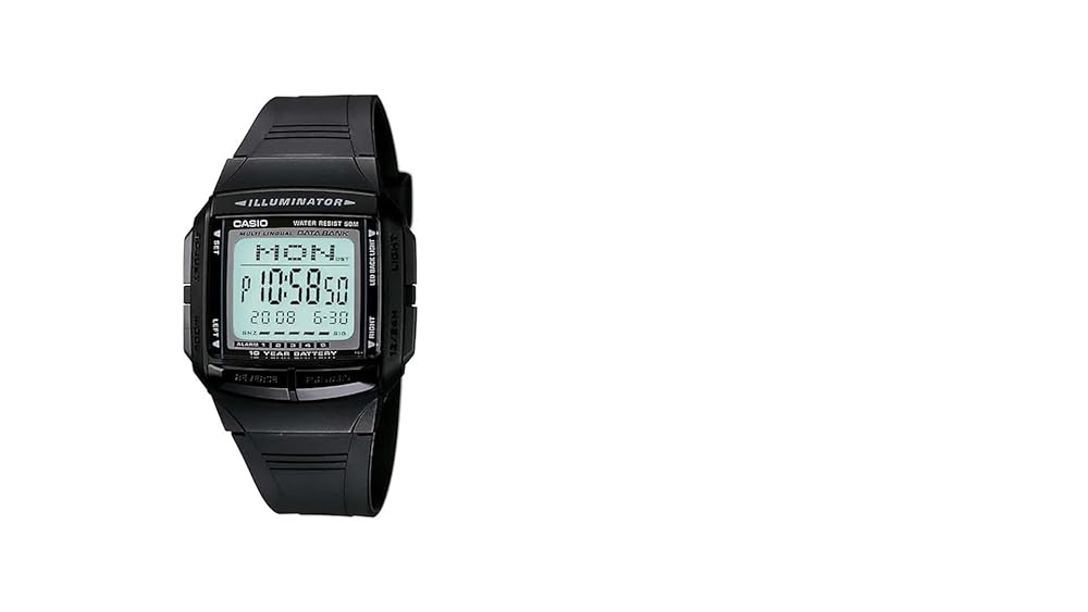 Casio DB-36-1AVDF Digital Unisex Watch Grey Dial Black Strap - Image 3