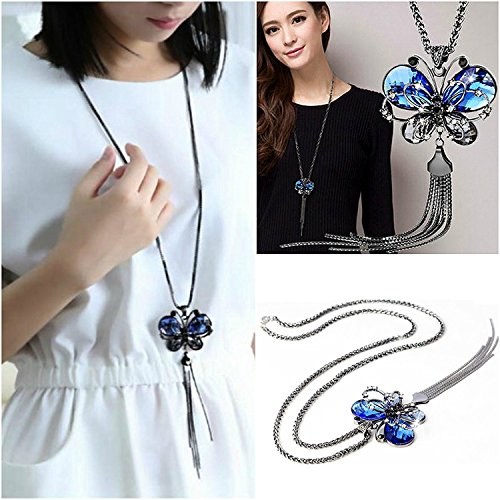 Shining Diva Butterfly Pendant for Girls with Long Chain - Image 5
