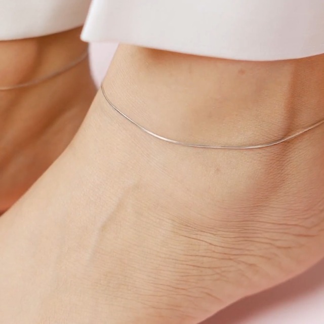 ZAVYA 925 Sterling Silver Anklet Pair Rhodium Plated Women - Image 3
