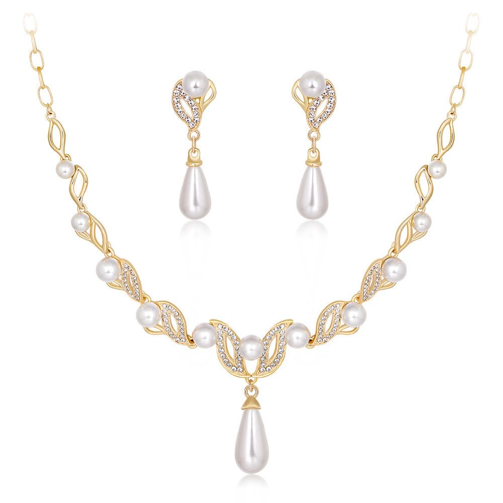 Shining Diva Traditional Pearl Necklace Set for Women