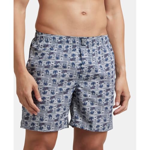 Jockey US57 Men's Mercerized Cotton Printed Boxer Shorts - Image 5