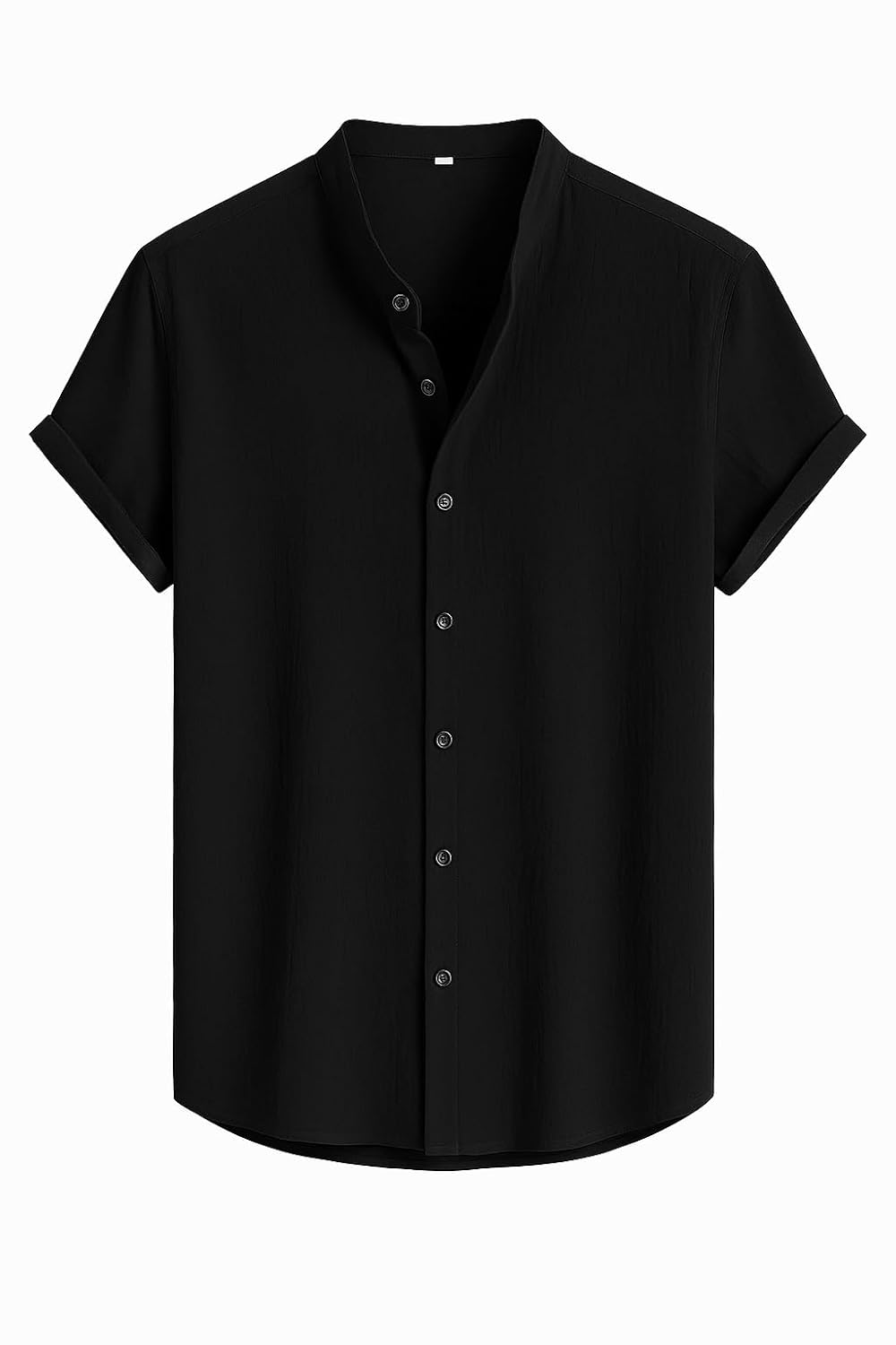 Urban Buccachi Men's Solid Polyester Stand Collar Shirt | Stylish Durable Lightweight Casual and Sem - Authentic Urban Clothing | UrbanThreads