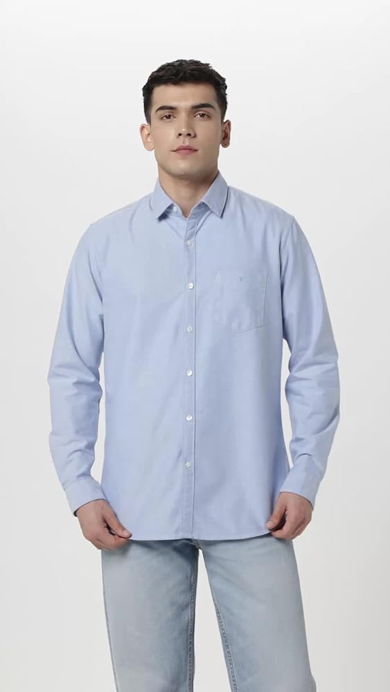 Van Heusen Men's 100% Cotton Solid Casual Shirt - Image 3