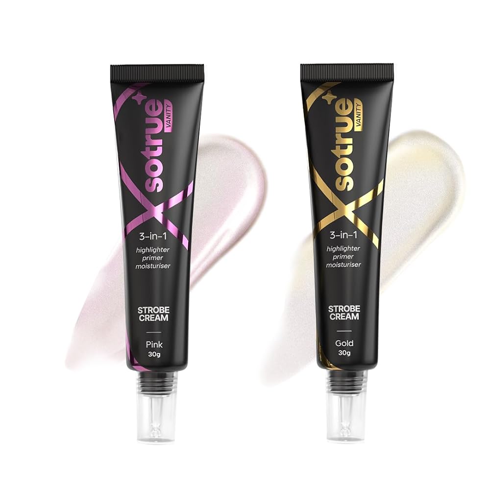 Sotrue Strobe Cream Combo Pack of 2, Gold and Pink - 30gm Each - Image 4