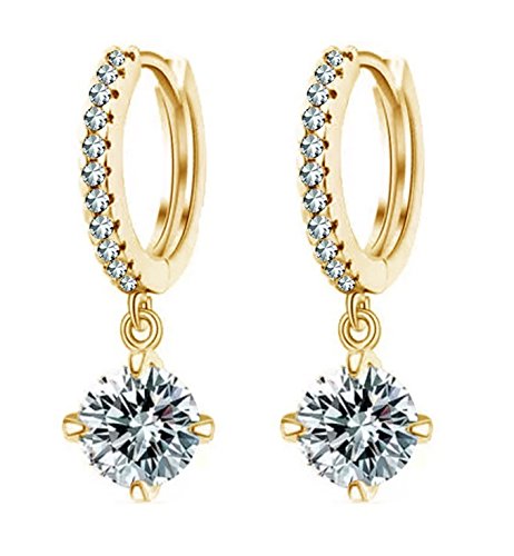 Shining Diva 18K Gold Plated Austrian Crystal Bali Earrings - Image 4