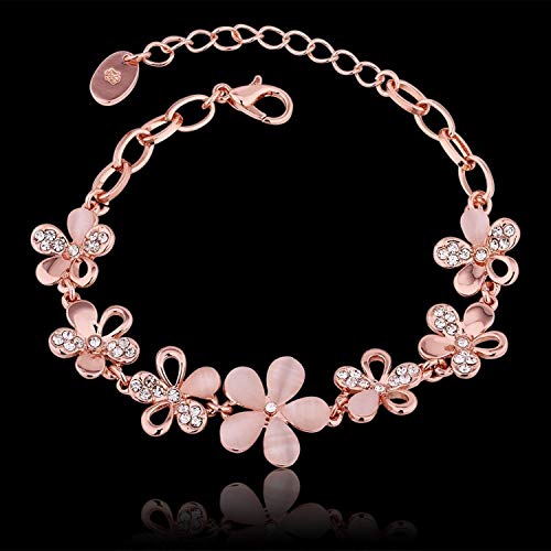 Shining Diva 18k Rose Gold Bracelet Earrings Combo for Women - Image 4