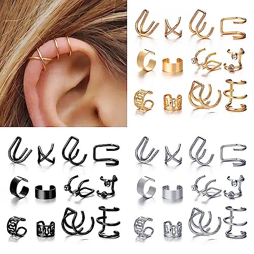 Shining Diva 36 Pcs Combo Clip On Ear Cuff Earrings - Image 5