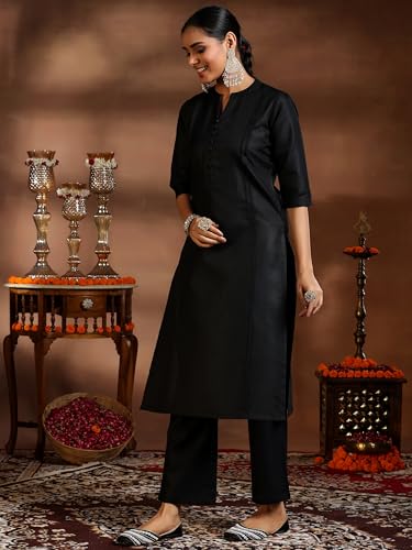 Libas Womens Woven Design Cotton Blend Straight Kurta With Trousers and Dupatta - Authentic Libas Clothing | UrbanThreads - Image 5