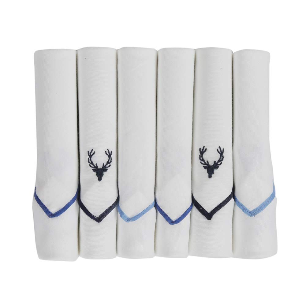 Allen Solly White Handkerchiefs 6 Pack Colored Border