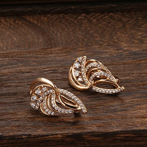 Shining Diva 18k Rose Gold Plated Copper Zircon Earrings Women - Image 4